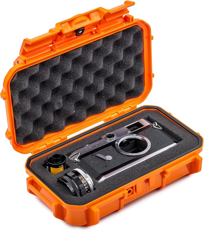 Evergreen 56 Waterproof Dry Box Protective Case with Pick & Pluck Foam - Travel Safe/Mil Spec/USA Made - for Cameras, Phones, Camping, Fishing, Hiking, Water Sports, Knives, Survival (Orange) by EvergreenCases