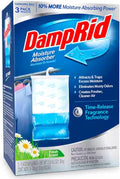 DampRid Hanging Bag Moisture Absorber for Closets, Pure Linen, 3 Pack, 16 oz. Each; Traps Excess Moisture for Fresher, Cleaner Air by DampRid