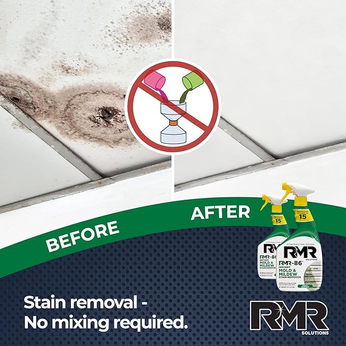 RMR-86 Instant Mold and Mildew Stain Remover Spray - Scrub Free Formula, 2 Pack - 32 oz - Image 5