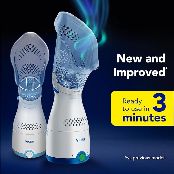 Vicks Sinus Inhaler, New & Improved Non-Medicated Steam Inhaler for Sinus Relief, Allergies, Congestion & Colds, Vocal Steamer, Soothes Nasal & Throat Passages, Works with VapoPads (1 Included) - Image 2