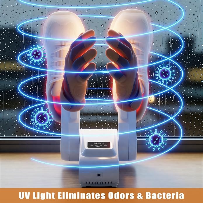 Boot Shoe Dryer - 3-4 Heat Settings, 360° Rapid Drying, Auto Shut-Off & Timer for Sneakers, Work Boots, Gloves - Image 4