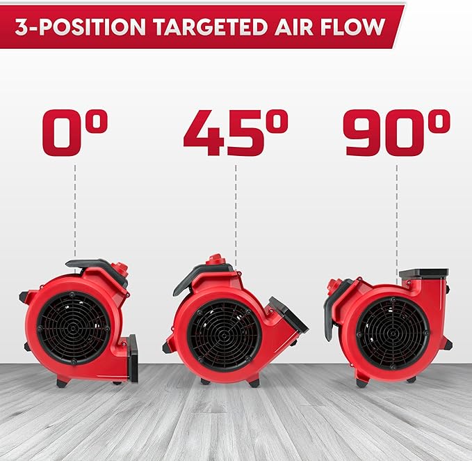 Vacmaster 3 Speed Floor Fan 156W 550CFM Air Mover Utility Blower Fan – AM201 1101 - Image 6
