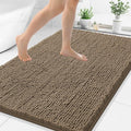 Smiry Luxury Chenille Bathroom Rugs 44x32, Extra Soft and Absorbent Shaggy Bath Mat, Machine Washable, Non-Slip Plush Carpet Runner for Tub, Shower, and Floor, Home Decor Accessories, Camel by Smiry