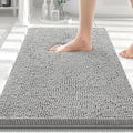 Smiry Luxury Chenille Bathroom Rugs 30x20, Extra Soft and Absorbent Shaggy Bath Mat, Machine Washable, Non-Slip Plush Carpet Runner for Tub, Shower, and Floor, Home Decor Accessories, Light Grey by Smiry