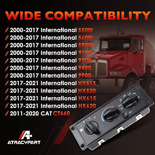 3518702C93 A/C Hearter Climate Control Module Panel Compatible with 2000-2021 International 9100 9200 9400 9900 5500I 5600I HX515 HX615 Replace 3518702C92 703460AT 5011931R91 - Image 3