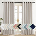 NICETOWN Brich Vintage Open Linen Weave Flax Thermal Curtains, 100% Blackout Curtains 120" Long for Dining Room, Soundproof Window Treatment Drapes for Home Office, 62" Wide Per Panel, Set of 2 by NICETOWN