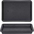 GREANER Plant Saucer Tray Rectangular, Heavy Sturdy Plastic Plant Drainage Trays, Plant Pot Drainage Tray for Indoor Outdoor, Plant Drip Trays for Pots, Seed Starter Growing Tray(13 x 9 inch, Black) by GREANER