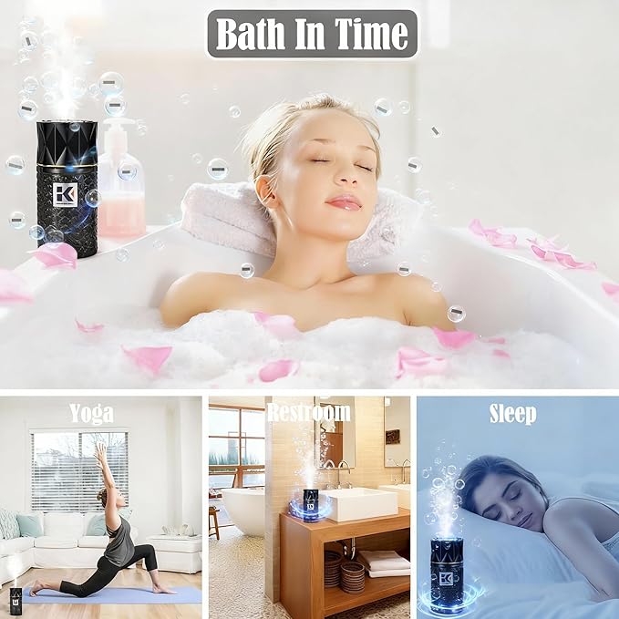 Essential Oil Diffuser, 35 Million Negative Ions Fresh Air, Glass Oil Diffuser with Warm Night Light, Auto Shut-Off, 250ml Ultrasonic Cool Mist Humidifier for Home,Car,Spa,Yoga (Black, Lavender) - Image 6