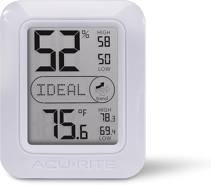 AcuRite Indoor Digital Thermometer & Hygrometer with Temperature and Humidity Gauge and Comfort Levels (01131M) , White - Image 2