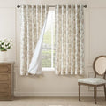 jinchan Lined Linen Floral Curtains for Living Room, 63 Inch Length Printed Flower Farmhouse Patterned French Country Back Tab Taupe Window Drapes Set Privacy Bedroom Curtains, 2 Panels by JINCHAN