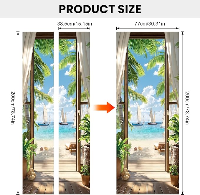 3D Door Decals Stickers Peel Stick Wall Murals Vinyl Wallpaper Self-Adhesive Mural Door Covers Decorative for Furniture Home Decor Wrinkle-Resistant Waterproof - Image 3