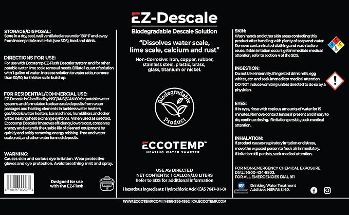 Eccotemp EZ-Flush Descaling Solution, 32 oz. (2 pack) - Image 2