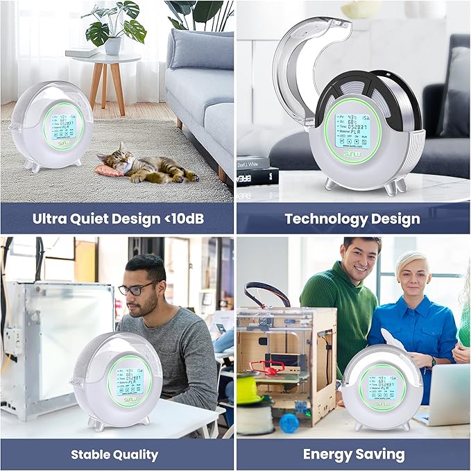 SUNLU Official 3D Printer Filament Dryer S2, Temperature up to 70°C, Built-in Circulation Fan, Dryer Box S2 for PLA Nylon PA ABS PETG Filament 1.75/2.85/3.00mm, White - Image 8