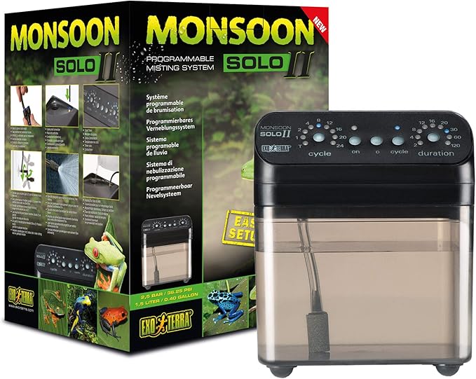 Exo Terra Monsoon Solo II - Programmable Misting System for Reptile Terrariums, Ultimate Humidifier with Multiple Nozzles for Optimal Humidity Control - Image 3