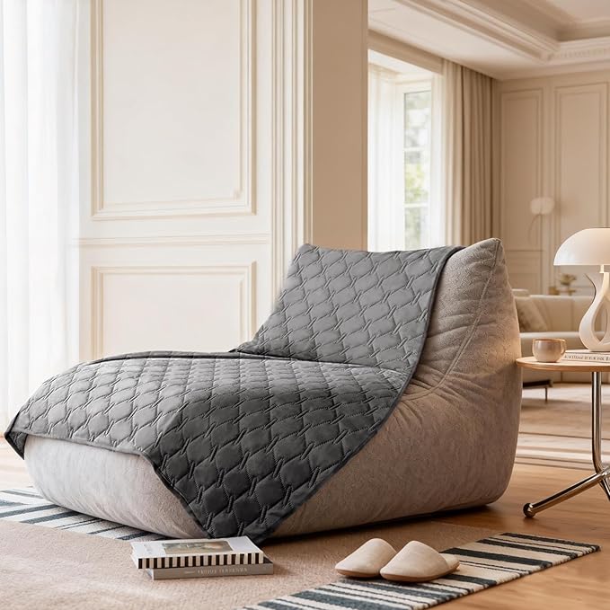 gogobunny 100% Double-Sided Waterproof Dog Bed Cover Pet Blanket Sofa Couch Furniture Protector for Puppy Large Dog Cat, Reversible (82x82 Inch (Pack of 1), Dark Grey/Light Grey) - Image 7