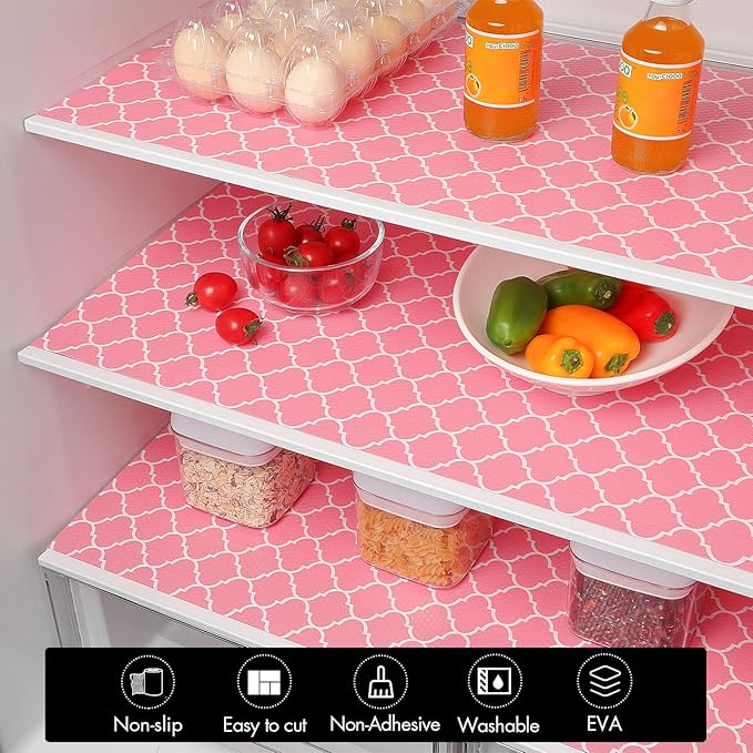 Cooyes Shelf Liner, Non Adhesive Drawer and Cabinet Liner, EVA Washable Oil-Proof Shelf Paper for Kitchen Cabinets, Refrigerator, Storage, Desks with Modern Pattern - Image 7