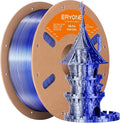 ERYONE Silk Dual Color PLA Filament 3D Printer 1.75mm +/- 0.03mm, Bicolor Filament Two Tone PLA 1KG(2.2lbs) Cardboard Spool, Midnight Blue & Silver by ERYONE