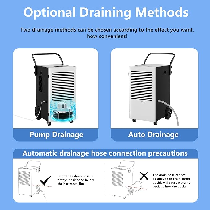 168 Pints Commercial Dehumidifier with Pump and Drain Hose for Basements Home and Large Spaces - Image 3