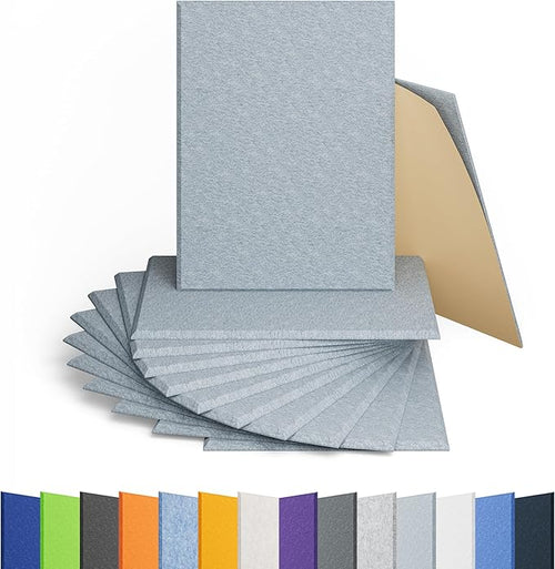 12 Pack Acoustic Panels Self Adhesive Sound Proof Foam, High Density Sound Acoustic Panel, 16X12X0.4 Inch 4:3 Rectangle Panels in Home, Office, Reccording Room, Studio, more(Blue Gray) by Amantech
