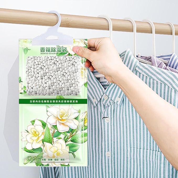 Closet Moisture Absorbers - Dehumidifier Bags Hangable - Odor Eliminator Bags for Closet Shoe Cabinet, Scented Dehumidification Packs - Image 3