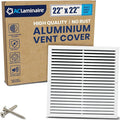 22x22 Inch (Duct Opening) Air Return Vent Cover Decorative – Premium Aluminum AC Vent Cover for Ceiling & Wall, Rustproof Grille, Ideal for Home HVAC Grille, Durable & Easy to Install by ACLAMINAIRE by LAMINAIRE