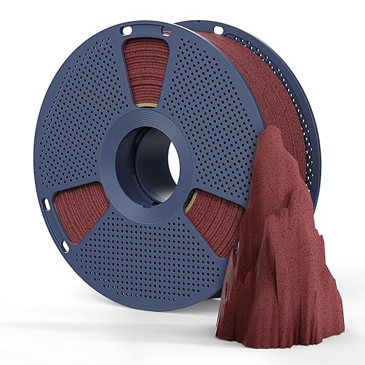 Marble PLA Filament 1.75mm, Natural-Like Texture, Less Brittle, 1kg(2.2lbs) SUNLU High Speed Rock PLA 3D Printer Filament, Brick Red by YOOPAI
