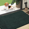 OLANLY Dog Door Mat for Muddy Paws 47x32, Absorbs Moisture and Dirt, Absorbent Non-Slip Washable Doormat, Quick Dry Chenille Mud Mat, Entry Indoor Entryway Carpet for Inside Floor, Blackish Green by OLANLY