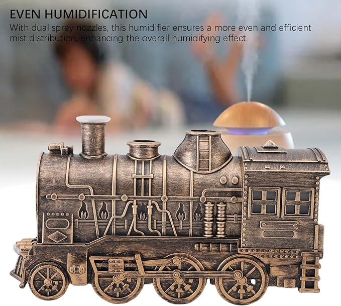 Humidifiers for Bedroom, 300ml Essential Oil Diffuser with Dual Nozzles Train Shaped Air Humidifier for Bedroom, Office and Desktop - Image 7