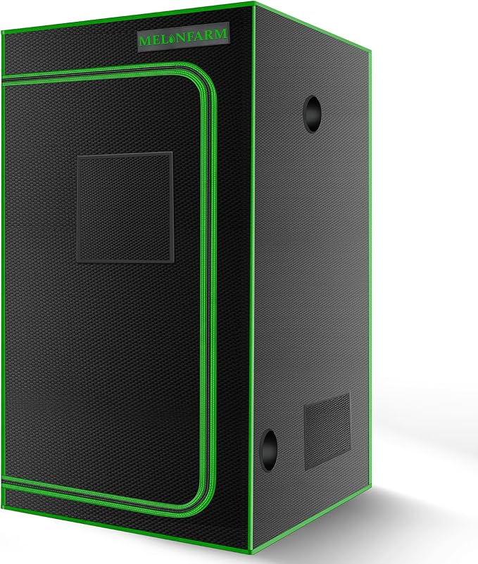 MELONFARM 4x4 Grow Tent, 48"x48"x80'' High Reflective 600D Diamond Mylar Canvas with Observation Window and Floor Tray for Hydroponic Indoor Plant Growing by MELONFARM