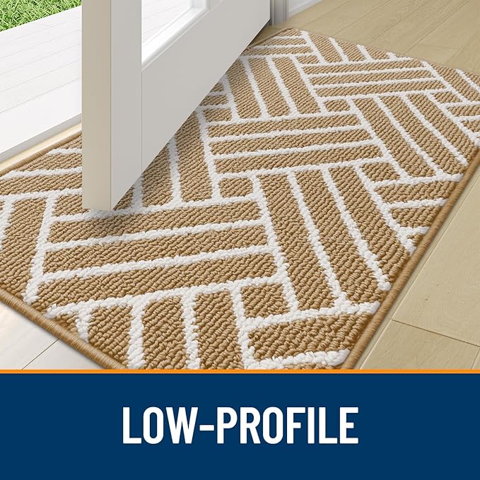 OLANLY Indoor Door Mat, 32x20 Inch, Dirt Resistant and Absorbent, Non-Slip Rubber Backing Floor Mats, Easy Clean Low-Profile Doormat for Entryway, Front Door, and Inside Entrance, Beige - Image 4