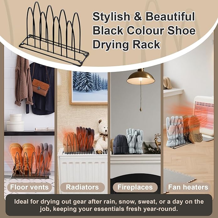Enhon Metal Shoe Drying Rack, Boot, and Glove Dryer Rack for Shoes Inside Drying (Vent Cover Not Included) - Image 6