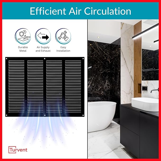 14x8 Vent Cover (duct opening) - Black HVAC Return Air Grille for Wall and Ceiling - Metal AC Vent Cover with Mesh - Rectangular Ventilation Register - External Dimensions: 15.75" W x 11.81" H - Image 6
