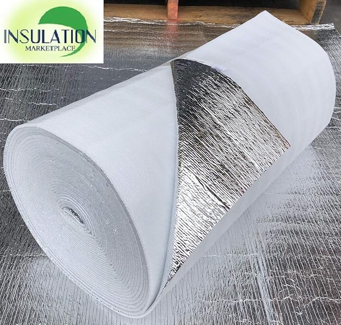 SmartSHIELD -3mm 16"x50ft Reflective Insulation roll, Foam Core Radiant Barrier, Thermal Insulation Shield - Engineered Foil/White Film - Image 2