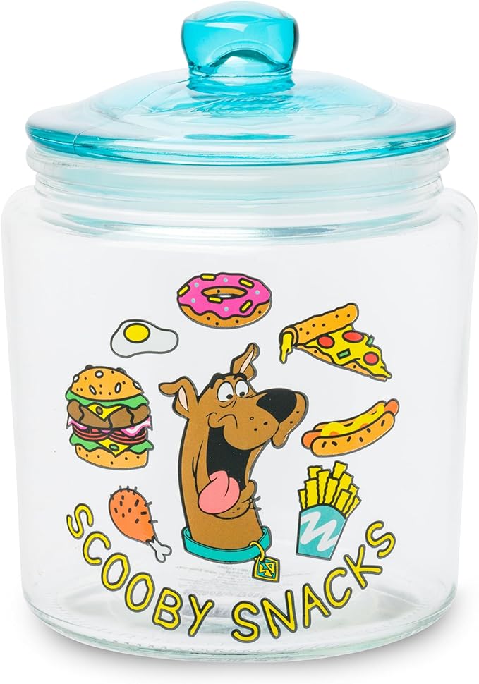 Silver Buffalo Scooby Doo Scooby Snacks Glass Cookie Snack Candy Jar with Lid (Small) by SilverBuffalo