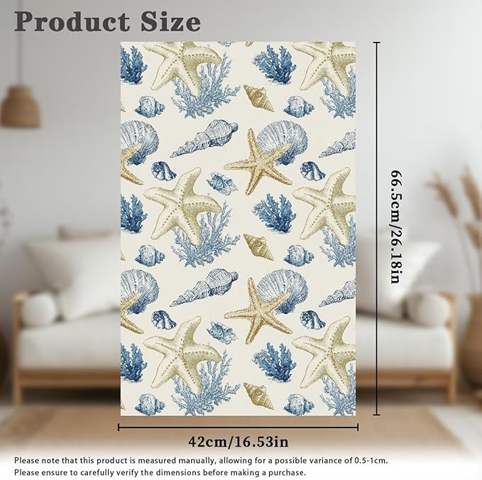 Beach Starfish Seashell Cover for Recliner Non-Slip Peach Flower Furniture Slipcover Washable Fabric Headrest Protector Couch Recliner Headrest Cover Living Room Decor - Image 5