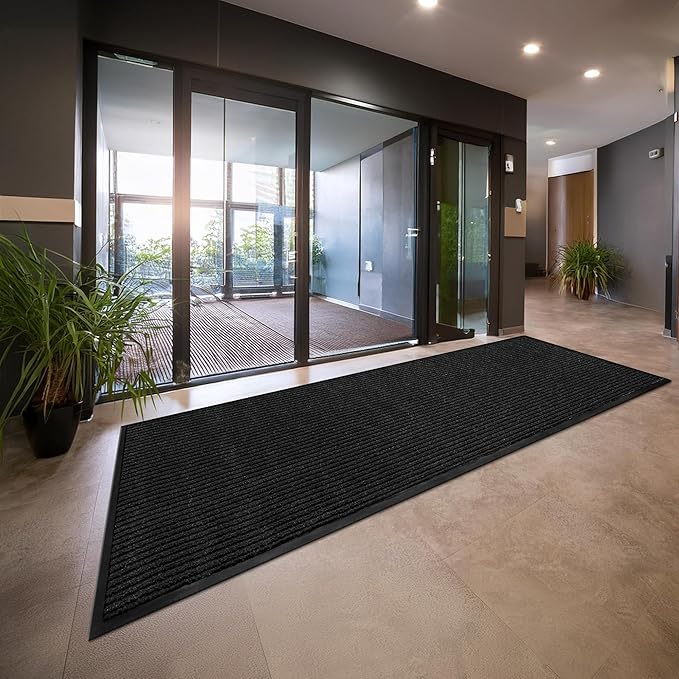 MaxMat® Commercial Floor Mat - Heavy Duty, Large Sizes, Indoor/Outdoor, Waterproof, Low-Profile, Easy to Clean Doormat (6 x 2 Feet, Black, MXM-RIB0026BK) - Image 8