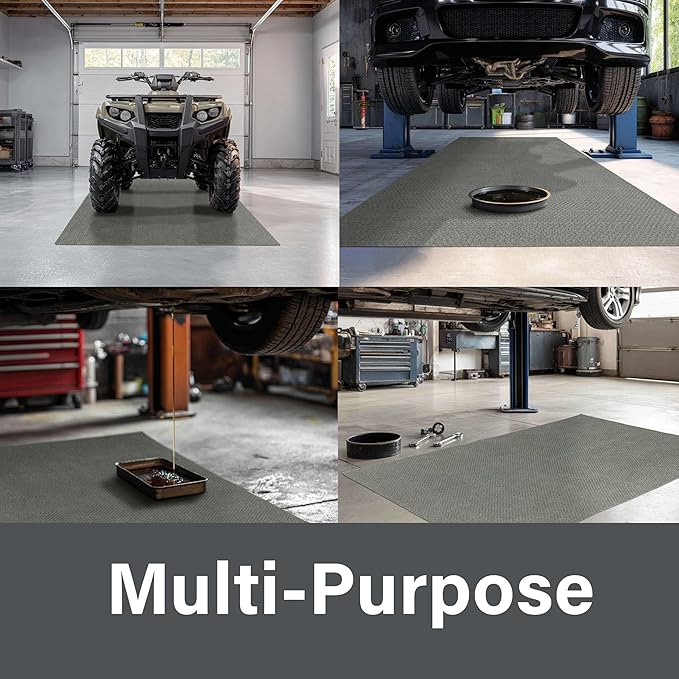 Mohawk Home Oil Spill Moisture Barrier Mat Utility Solid Gray 5' X 6' 2" Other Perfect for Kitchen, Living Room, Kids Room, Dining Room, Hallway, Office, Garage, Entryway, Bathroom, Laundry Room - Image 4