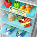 Refrigerator Liners for Shelves (12 Pack) by Linda’s Essentials - Non-Adhesive Shelf or Drawer Liner, BPA-Free Fridge Mats for Kitchen & Cabinets, Easy to Clean, Ideal Household Essentials (Blue) by LindasEssentials