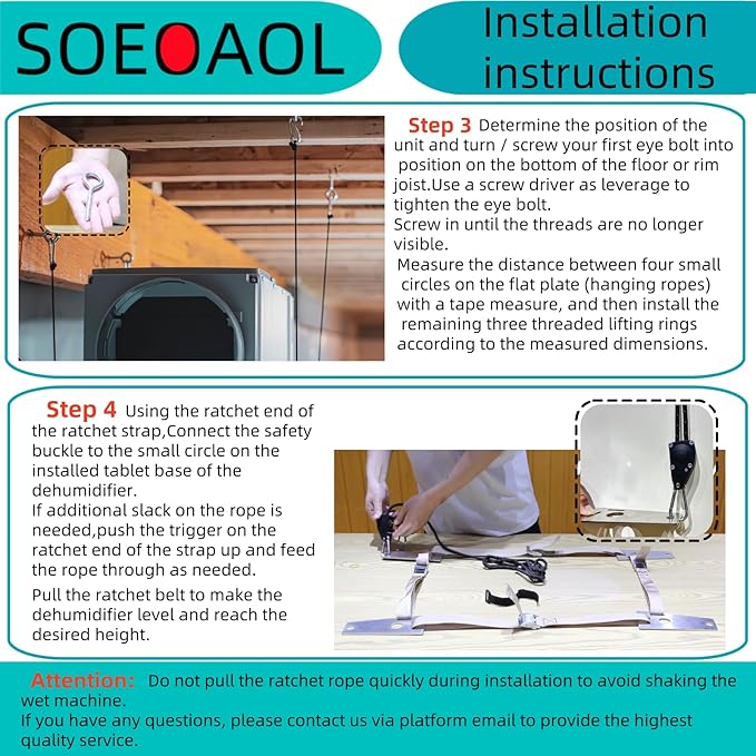 Upgraded 5822 Dehumidifier Hanging Kit for AprilAire Crawl Space dehumidifier, Basement, Whole-House Dehumidifier Models E100, E130, 1820, 1830, 1870, 1852, 1850, 1872,E070, E080, - Image 5