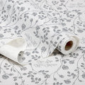 RAY STAR Shelf Liner, Non Adhesive Wisteria Grey Floral Kitchen Cabinet Liner for Pantry Drawer Vanity, Strong Grip Non Slip, Shelf Liners for Kitchen Cabinets Cupboard 18 Inch x 8 FT (5 Rolls) by RAYSTAR