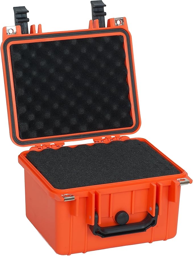 MEIJIA Portable All Weather IP67 Waterproof Camera Case,hard case with Customizable Fit Foam,Fit Use of Drones,Camera,Equipments,10.62 x9.68x6.87inches(Orange) - Image 6