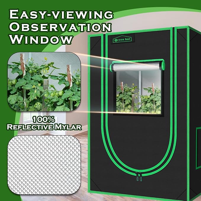 2x2 Grow Tent, 24"x24"x36" 600D Mylar Hydroponic Growing Tents for Plants Inside Reflective Grow Tent Growing Room Hydroponic System - Image 4