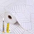 Shelf Liners for Kitchen Cabinets Non Adhesive Shelf Liner Paper Non-Slip Thickened Drawer Liner Easy to Clean for Tool Box Refrigerator with Knife and Tape Measure, Silver Geometric, 11.8 x 236.2 in by Oneoftheworld