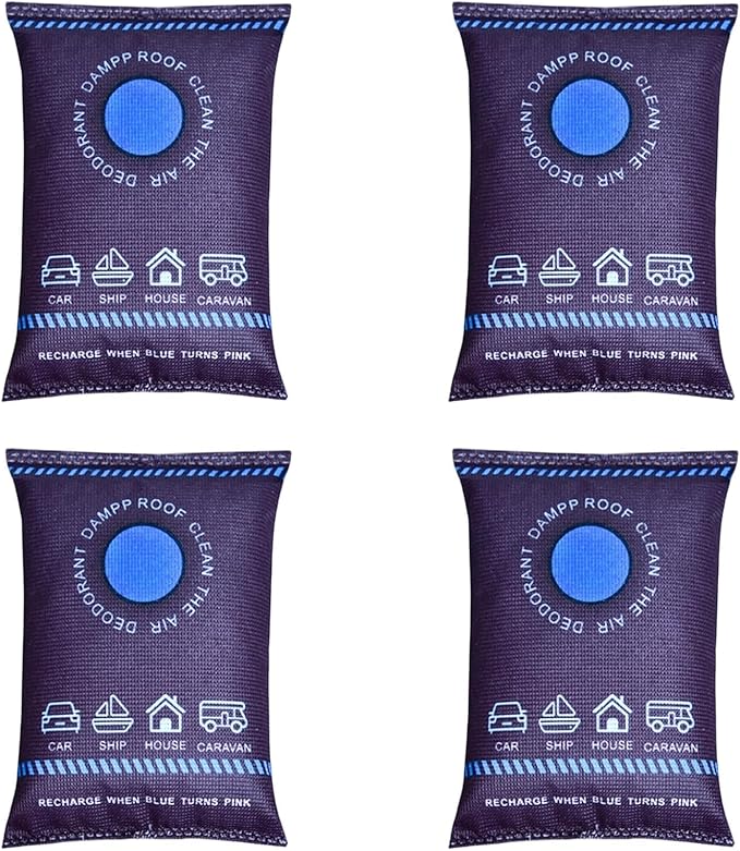 Reusable Dehumidifier Bags, Car Moisture Absorber for Windows Interior, Portable Condensation Prevention for Wardrobe, Closet, Basement, RV, Camper Storage (4, Purple) by Unknown