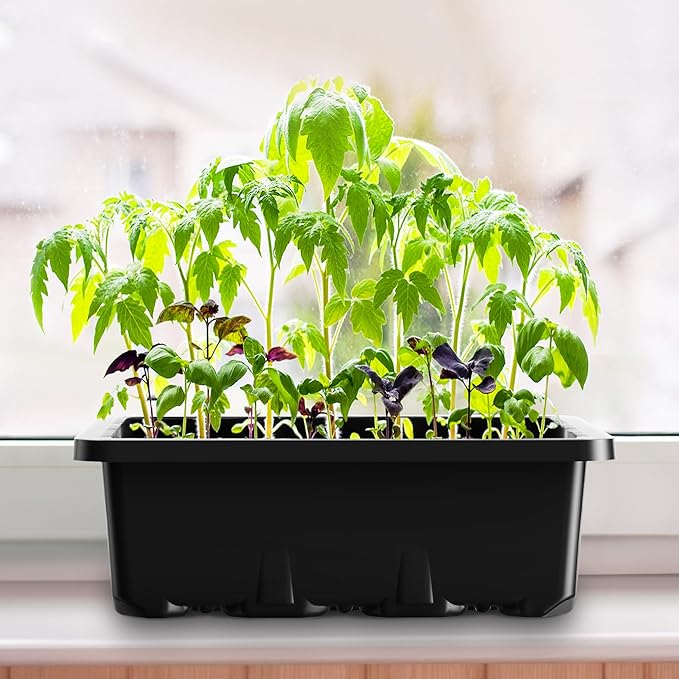 MIXC 10 Packs Seed Starter Tray Seed Starter Kit with Humidity Dome (120 Cells Total Tray) Seed Starting Trays Plant Starter Kit and Base Mini Greenhouse Germination Kit for Seeds Growing Starting - Image 7