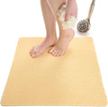 Square Shower Mat - Non Slip Shower Mats for Inside Shower - Extra Large 31x31 Shower Floor Mat Non Slip - Square Bath Mat for Shower - Secure Anti Slip Loofah Shower Bath Mat (31x31 Beige) by ENKOSI