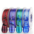 AMOLEN Silk PLA 3D Printer Filament Bundle, Shiny PLA Filament 1.75mm Multicolor Rainbow Pack, Fast Color Change PLA 3D Printing Filament for Most FDM 3D Printer, 1KG X 4 Spools by AMOLEN