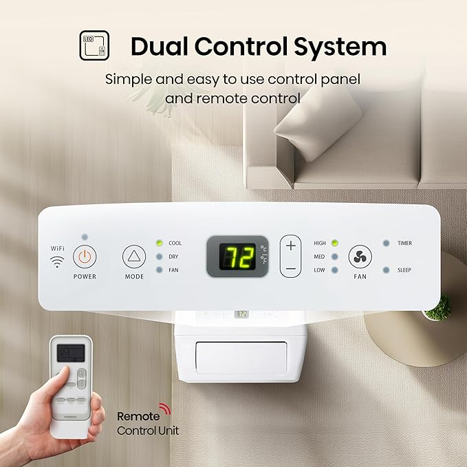 Mora Mora by Hisense Smart 7,000 BTU (DOE), 10,300 BTU (ASHRAE), 300 SF Portable AC, 3 Operating Modes (Cool, Dry, Fan), Remote and Window Vent Installation Kit Included, Goole Home & Alexa Support - Image 6