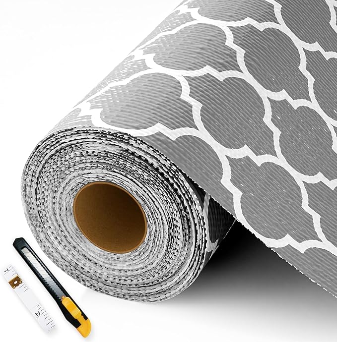 Shelf Liners for Kitchen Cabinets Non-Adhesive, Non-Slip Thickened Shelf Paper Waterproof Washable for Drawer Dresser Pantry Shelve Bathroom Protector Liner by Fzzcvo
