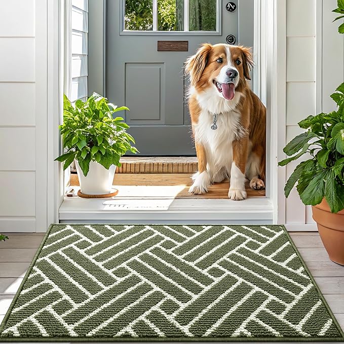 OLANLY Indoor Door Mat, 36x24 Inch, Dirt Resistant and Absorbent, Non-Slip Rubber Backing Floor Mats, Easy Clean Low-Profile Doormat for Entryway, Front Door, and Inside Entrance, Green - Image 6